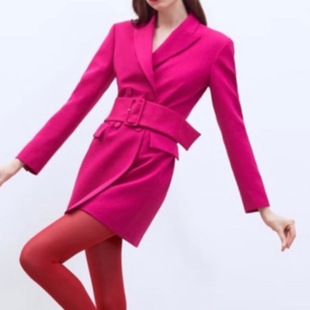 Zara Hot Pink Blazer Dress